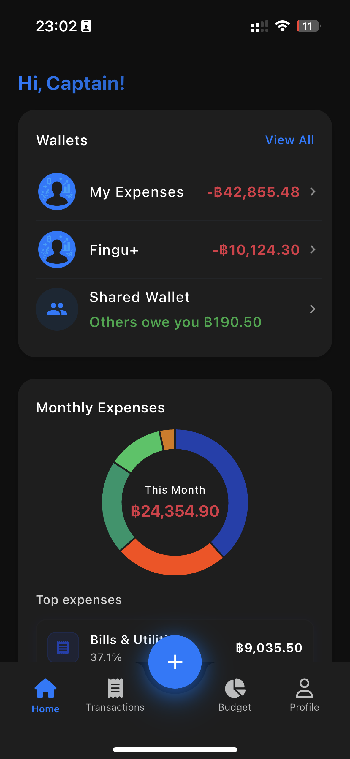 Personal Wallet Dark Theme