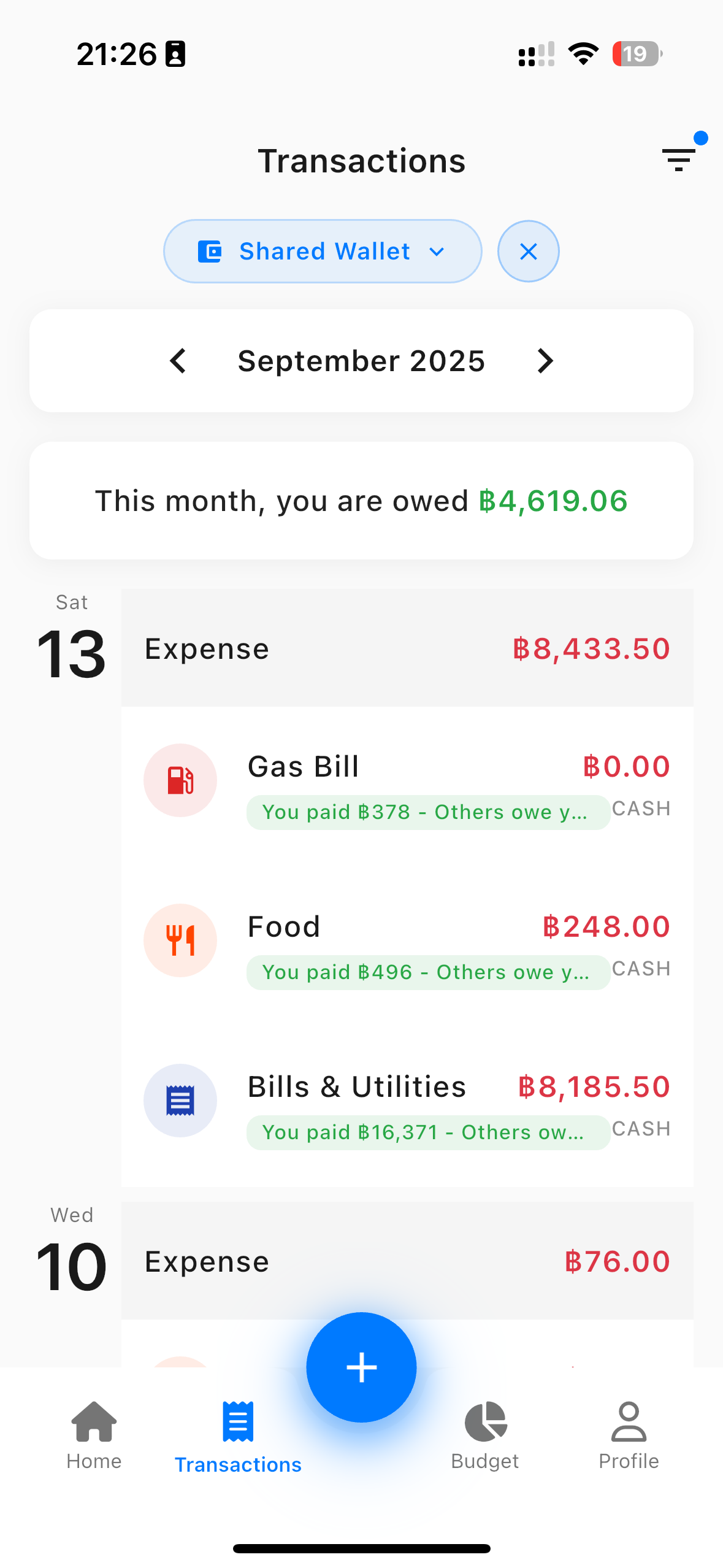 Shared Wallet Light Theme